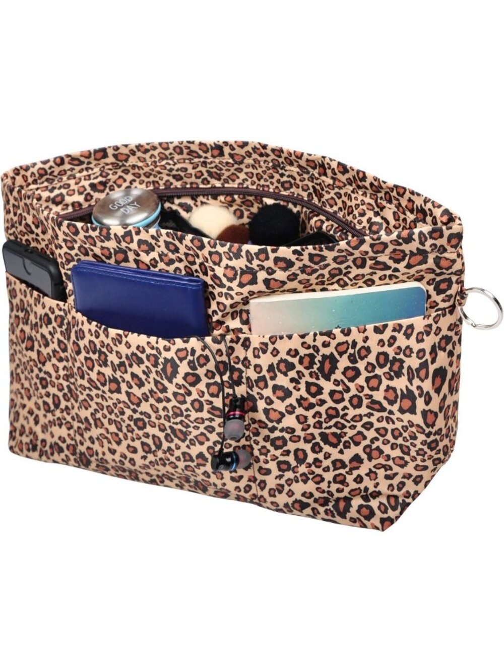 Stylish Tote Handbag Organizer Insert with Zipper Closure, 11 Pockets, Multiple